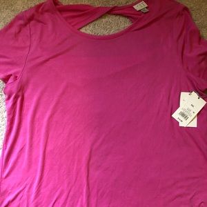 Pink tee with cut out back